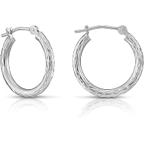 14k Yellow Gold Round Hoop Earrings with Hand Engraved Full